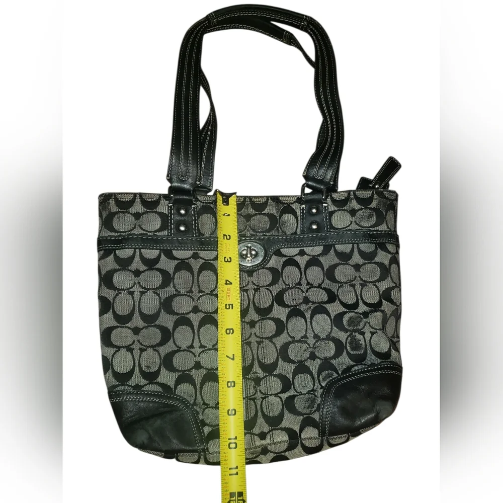 Coach Black and Brown Patterned Tote - Picture 6 of 7